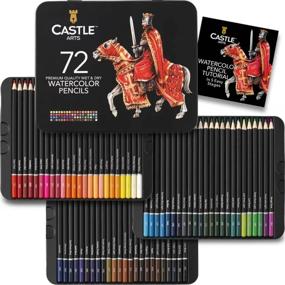 NEW CASTLE ARTS Art Supplies 72 Watercolor Pencils School Supplies Arts Crafts